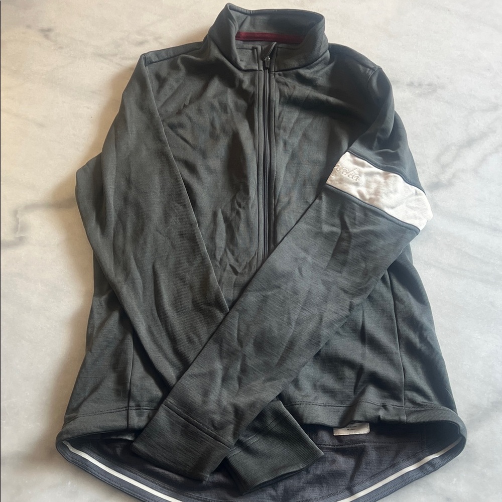 Rapha Women's Dark Gray Full-Zip Utility Jacket with White Sleeve Panel